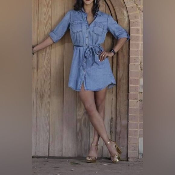 Speed Control Blue Denim Dress - Picture 1 of 5
